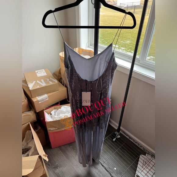 BLOGGERS FAV ZARA SEQUIN STRAPPY DRESS - Picture 3 of 7